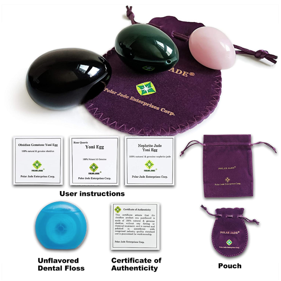 3 pcs Yoni Eggs Set by Polar Jade contents