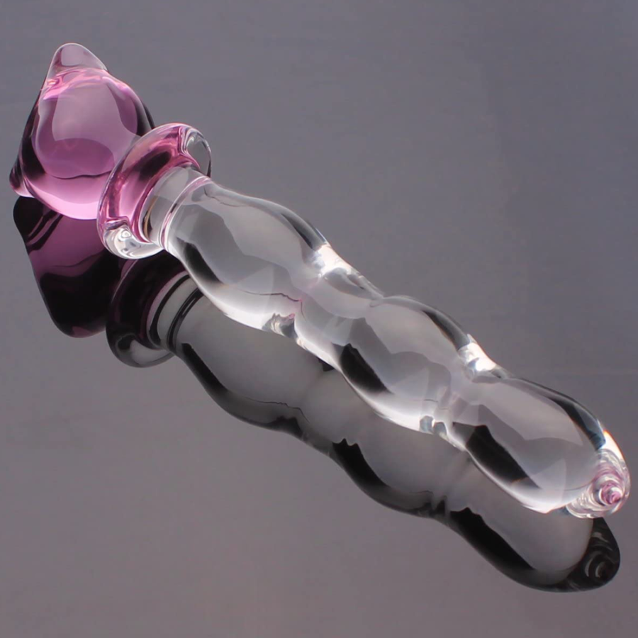AKStore Crystal Glass Pleasure Wand - Pink Bear