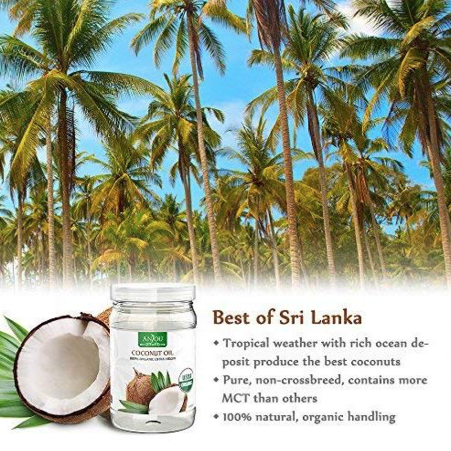 Anjou Organic Extra Virgin Coconut Oil best of Sri Lanka