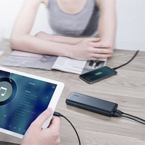 Anker PowerCore 20100mAh Ultra High Capacity Power Bank on table