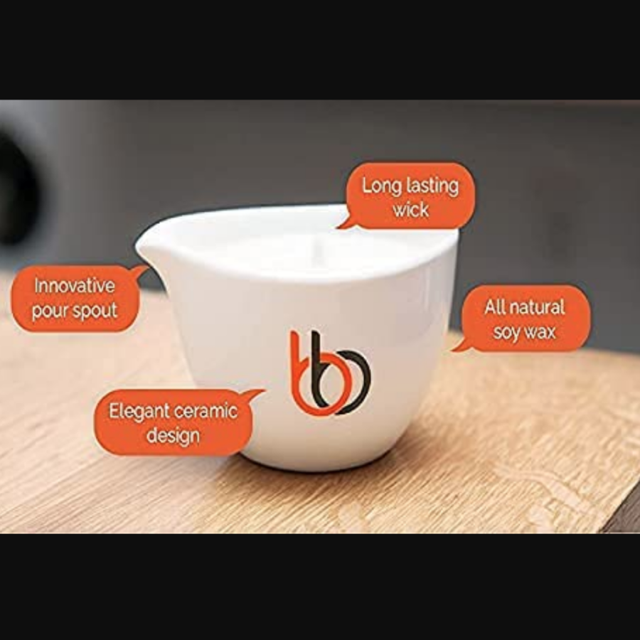 Burn & Bliss Soy Wax Massage Oil Candle - Soothing Lotus featrues