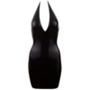 Collective Chaos Latex Halter Mini Dress Black