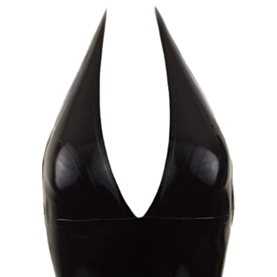 Collective Chaos Latex Halter Mini Dress Black top