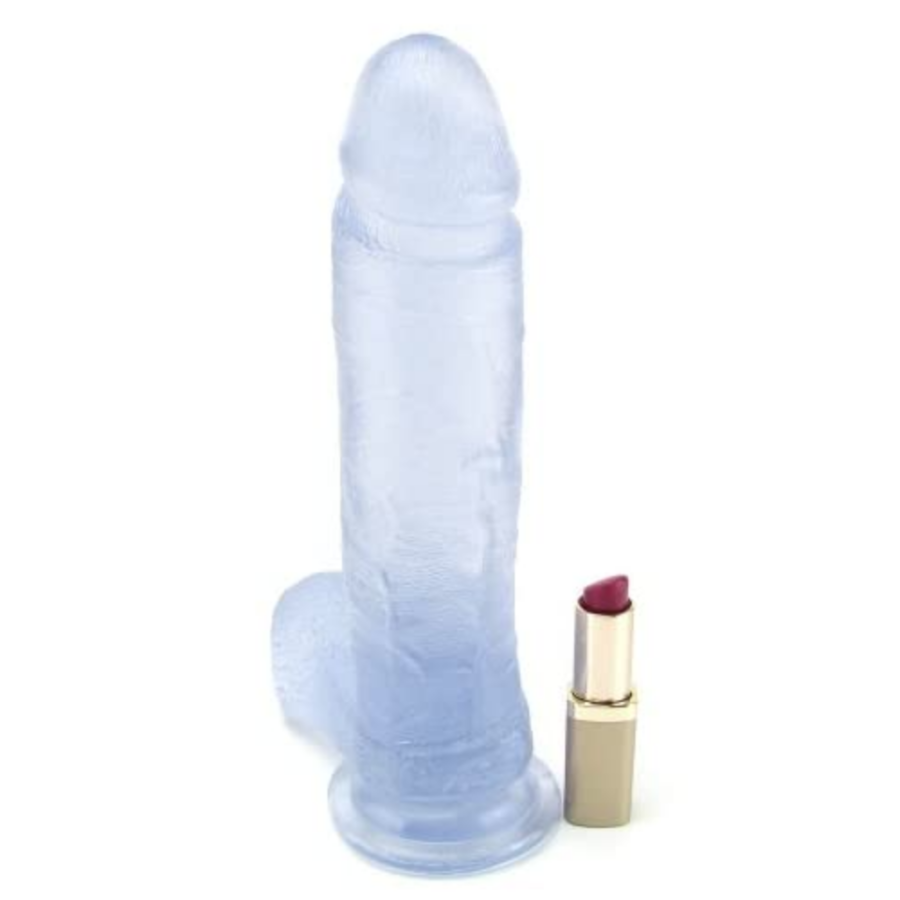 Doc Johnson Crystal Jellies 8 Inch Dildo with lipstick