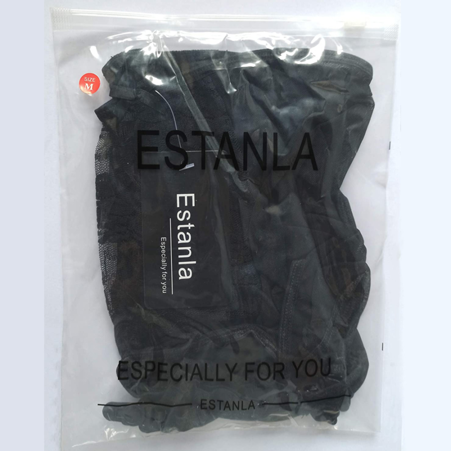 Estanla Sexy High-Waisted Hollow-Out Lace Garter Belt in bag