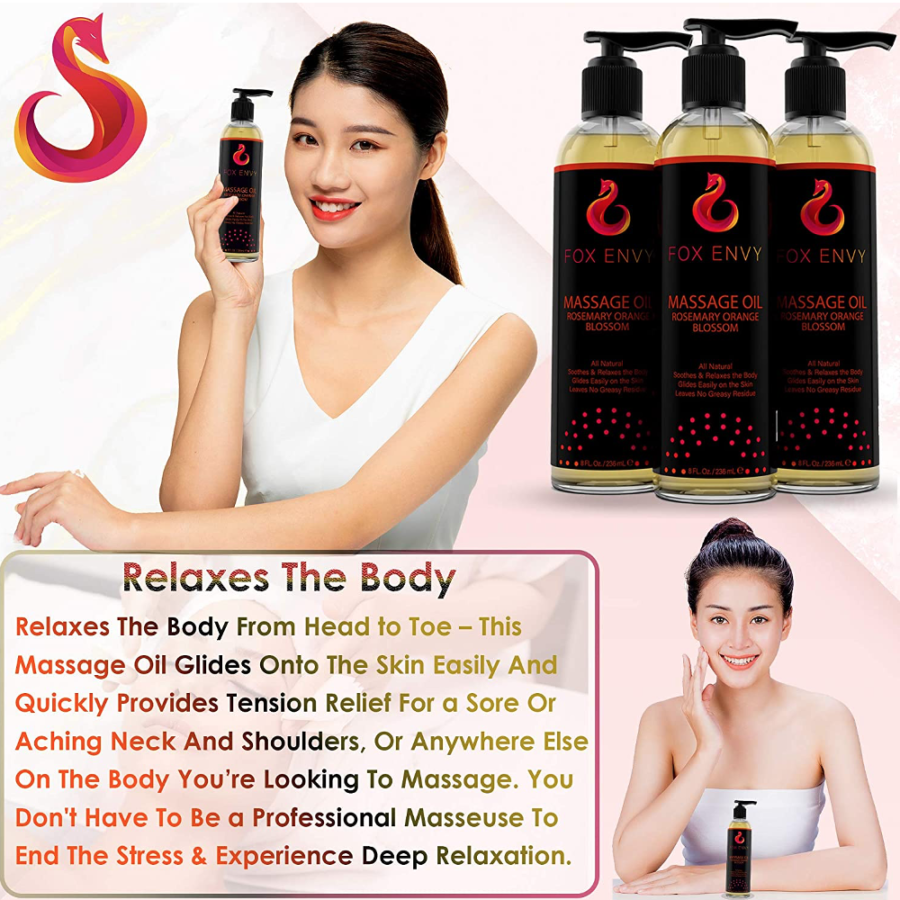 Fox Envy Massage Oil - Orange Blossom with Rosemary relaxes the body