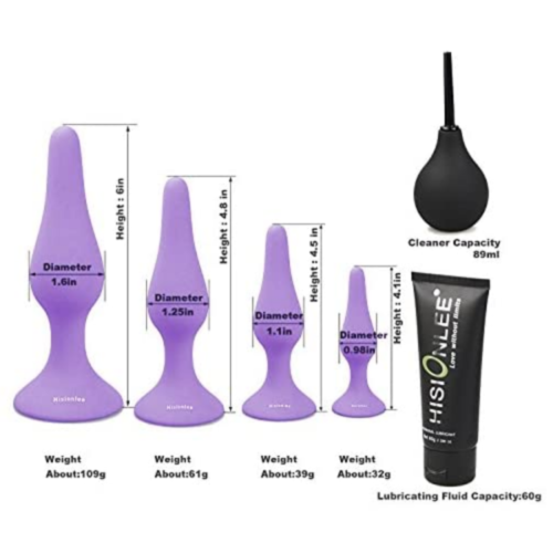 Hisionlee 4pcs Anal Plug Set Purple specs
