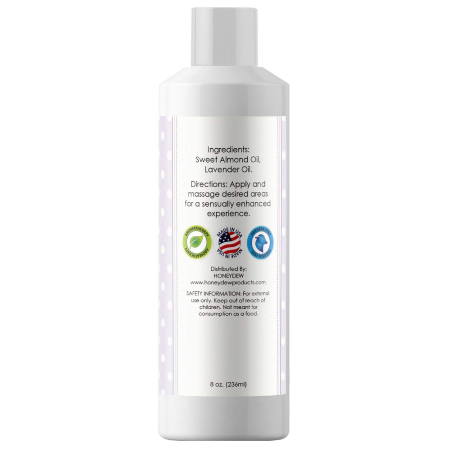 Honeydew Lavender Love Edible Massage Oil back