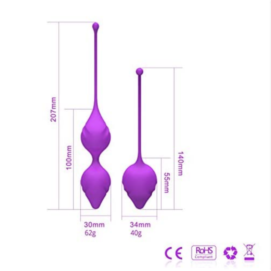 IntiFit Premium Kegel Exercise Weight Training Set dimensions