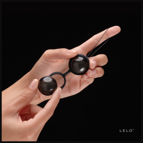 LELO Luna Beads Noir Luxury Ben Wa Balls in hand