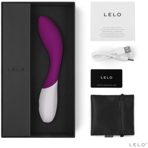 LELO Mona Wave Deep Rose G-Spot Massage Vibrator box contents