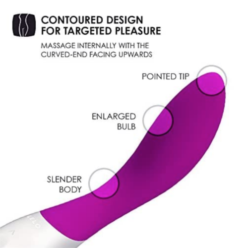 LELO Mona Wave Deep Rose G-Spot Massage Vibrator contoured design