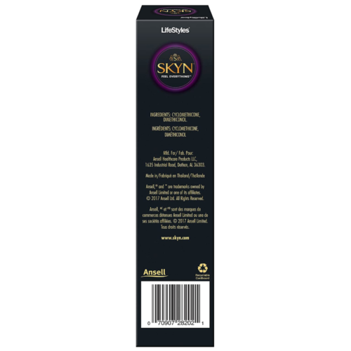 LifeStyles SKYN Maximum Performance Lube 2.7 oz box back