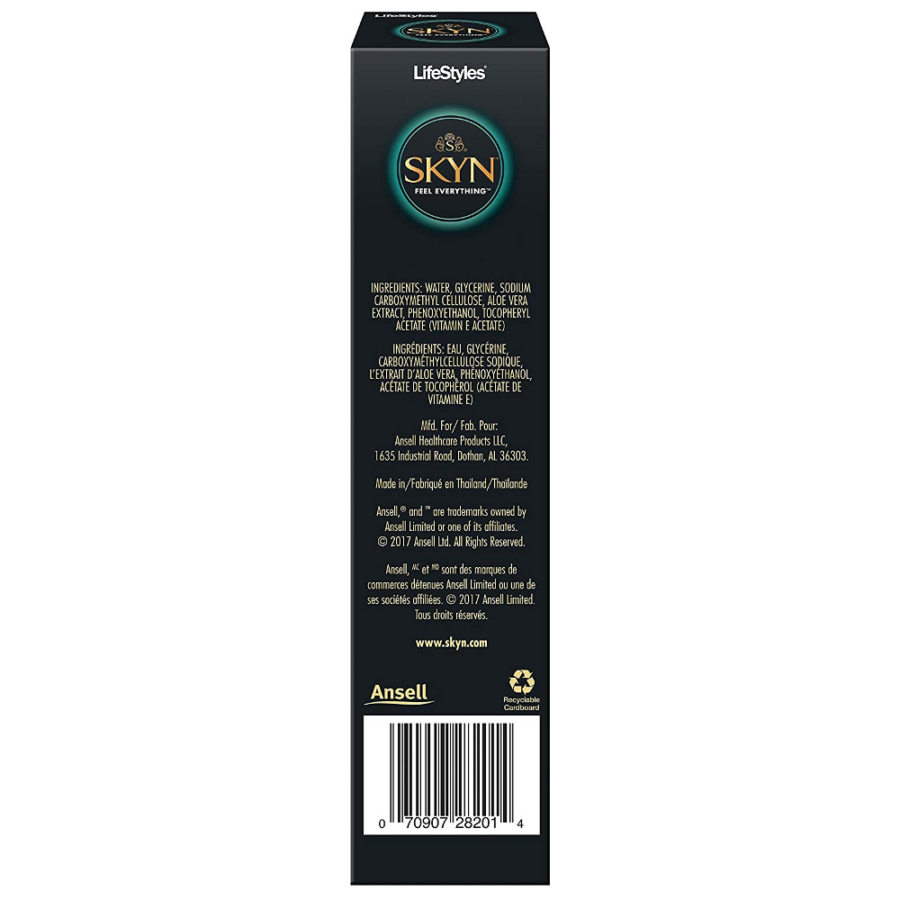 LifeStyles SKYN Natural Feel Personal Lubricant 2.7 oz box back
