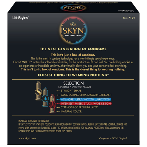 Lifestyles SKYN Selection Condoms 24 Count back