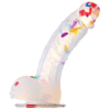 Louviva Clear Confetti Dildo bend