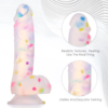 Louviva Clear Confetti Dildo lifelike veins