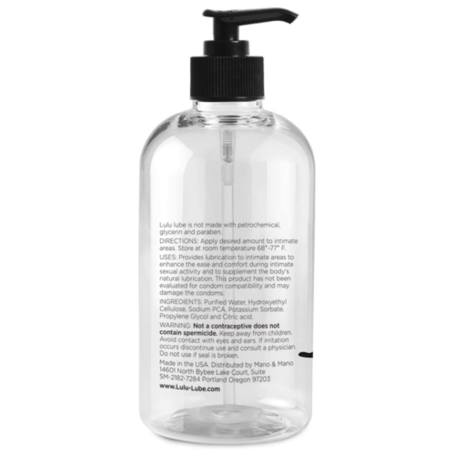 Lulu Lube Natural Water Based Lubricant 16oz back
