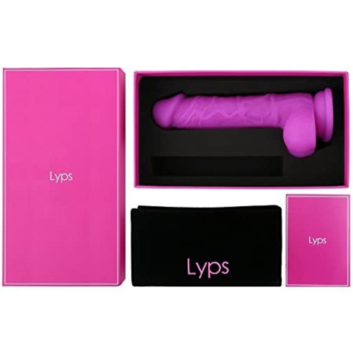 Lyps 8 Inch Realistic Silicone Dildo box content