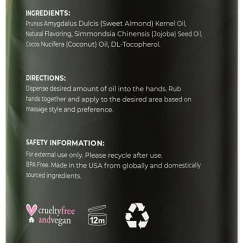 Maple Holistics Tropical Passions Scented Massage Oil ingredients