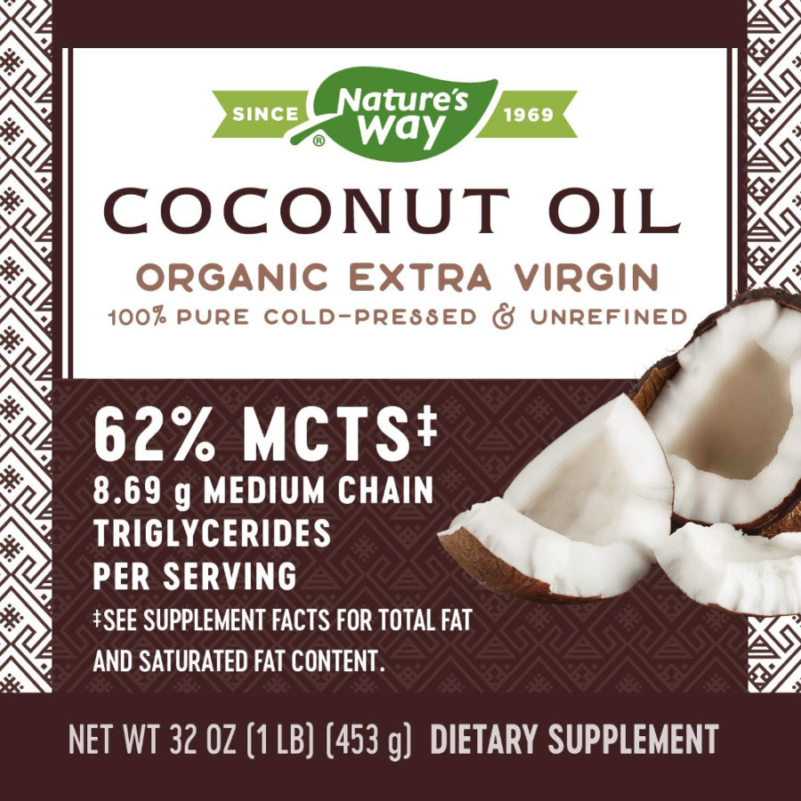 Nature's Way Organic Extra Virgin Coconut Oil label