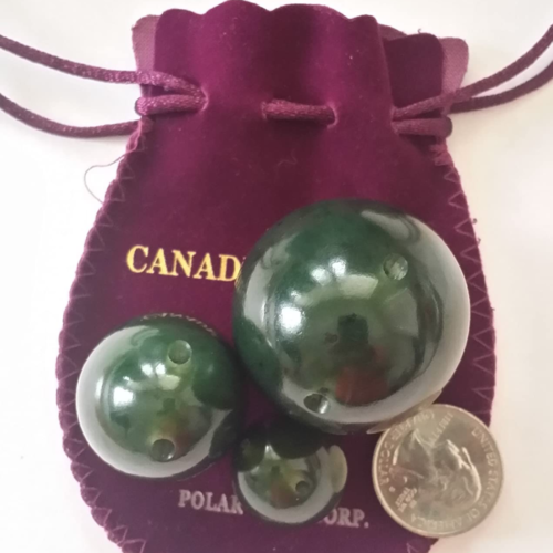 Nephrite Jade Drilled Yoni Eggs