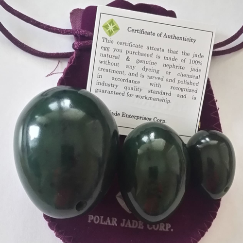 Nephrite Jade Drilled Yoni Eggs