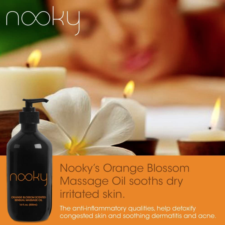 Nooky Orange Blossom Massage Oil 16oz for dry skin