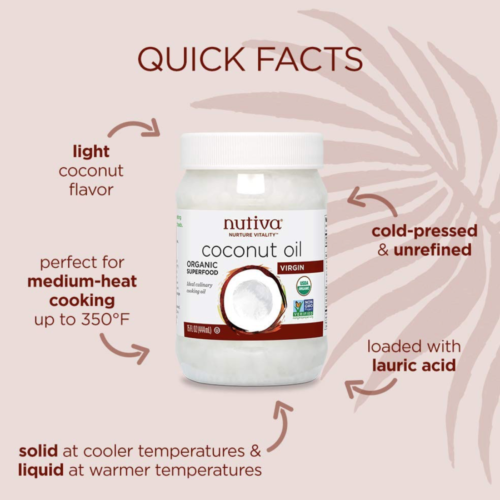 Nutiva Organic Cold-Pressed Virgin Coconut Oil quick facts