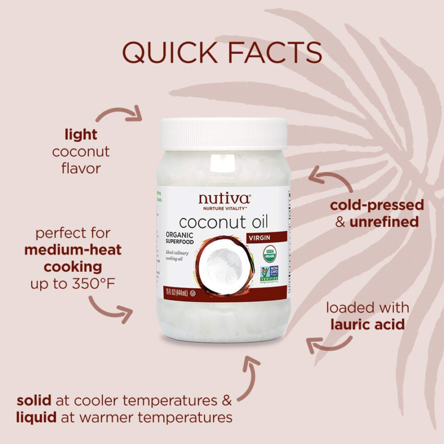 Nutiva Organic Cold-Pressed Virgin Coconut Oil quick facts