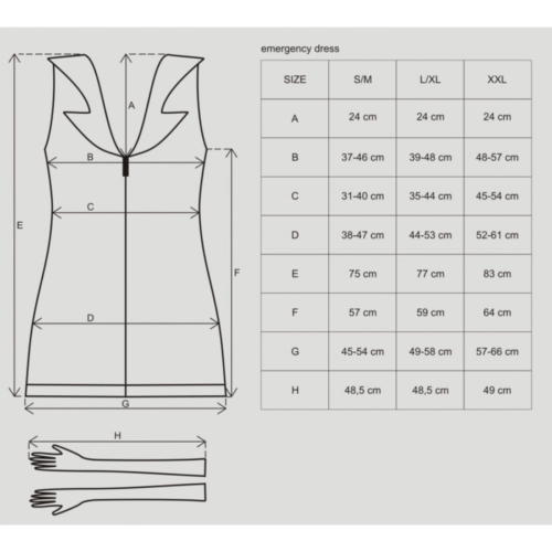 Obsessive Emergency Dress + Stethoscope size chart