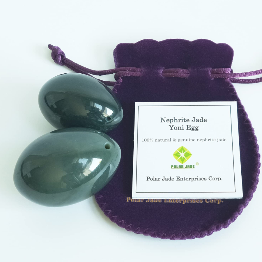 Polar Jade Nephrite Jade Eggs 2 Pcs Set