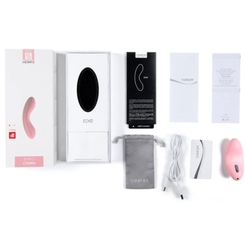 SVAKOM Echo Clitoral Vibrator Pale Pink box contents