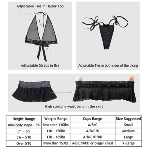 SeClovers Mesh Lingerie Set size chert