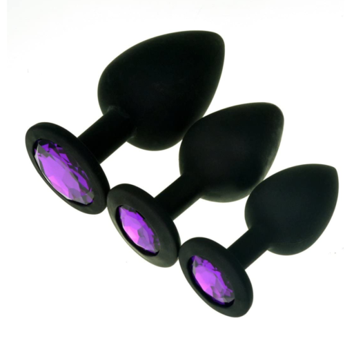 Silicone Jeweled Anal Butt Plug Trainer Set