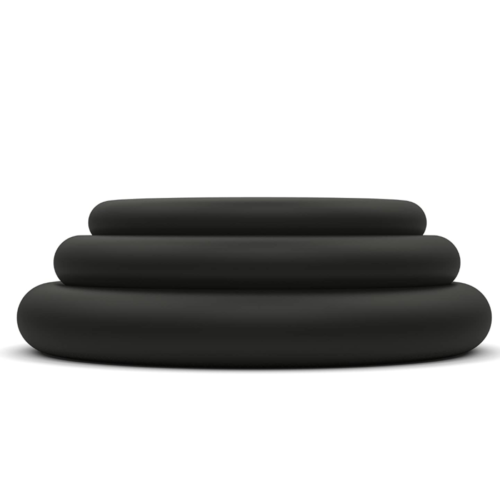 Super Soft Black Cock Ring Set stacked