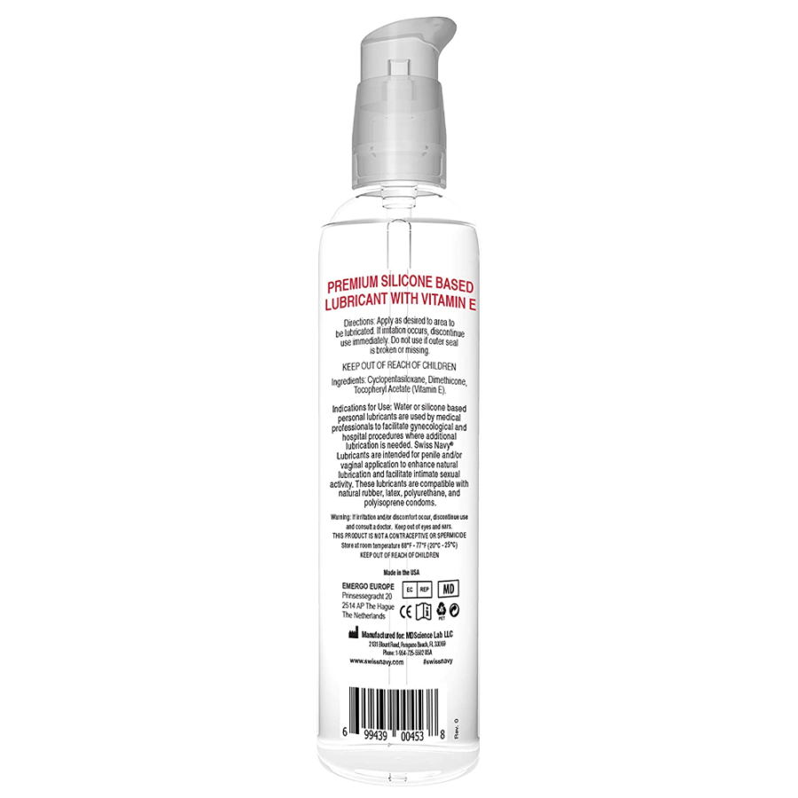 Swiss Navy Silicone Lubricant 16 oz back