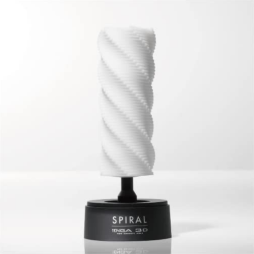 TENGA SPIRAL 3D Sleeve Male Masturbator on stand