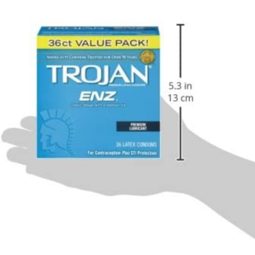Trojan ENZ Lubricated Condoms size