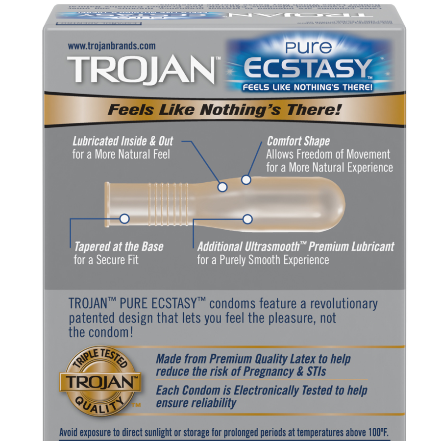 Trojan Pure Ecstasy Lubricated Condoms back