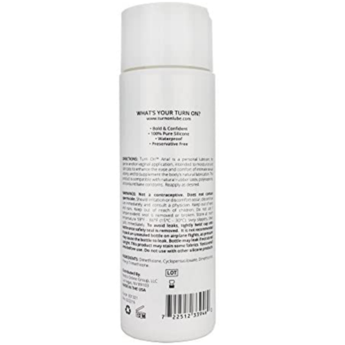 Turn On Anal Silicone Based Lubricant 8 oz back