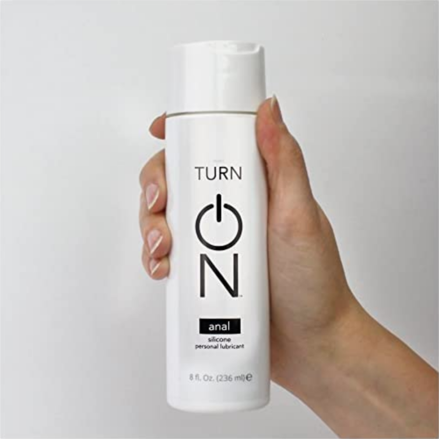 Turn On Anal Silicone Based Lubricant 8 oz in hand