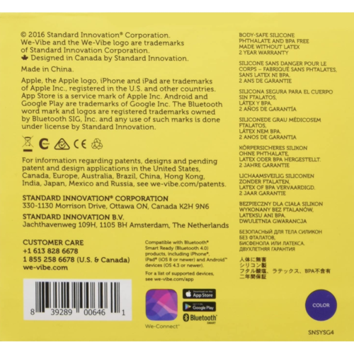 We-Vibe Sync Adjustable Couples Vibrator label