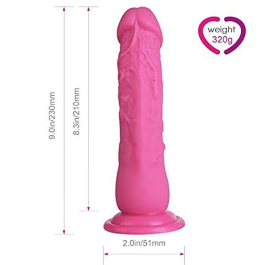 Louviva Realistic Lifelike Silicone Dildo dimensions